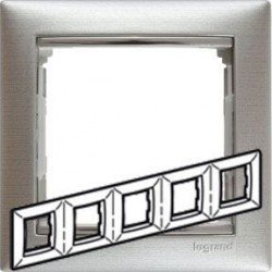 Рамка 5 постов алюминий матовый Legrand Valena 770335