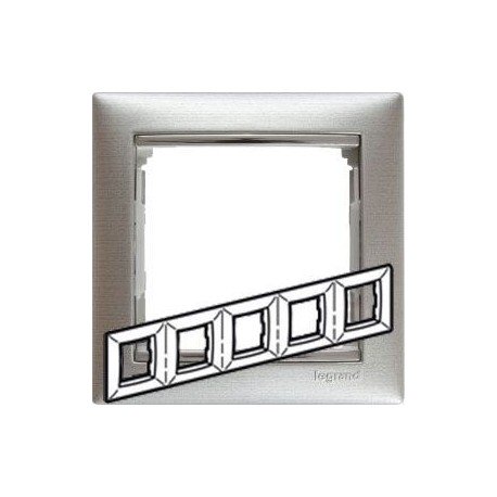 Рамка 5 постов алюминий матовый Legrand Valena 770335