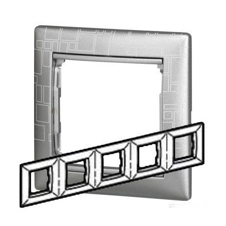 Рамка 5 постов алюминий модерн Legrand Valena 770345