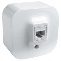 Розетка телефонная RJ11 накладная, одинарная, белая, 782244 Legrand Quteo