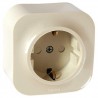 Розетка с заземлением накладная, со шторками, слоновая кость, 782220 Legrand Quteo