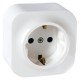 Розетка с заземлением накладная, без шторок, белая, 782241 Legrand Quteo