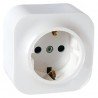 Розетка с заземлением накладная, без шторок, белая, 782241 Legrand Quteo