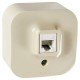 Розетка компьютерная RJ45 накладная, одинарная, слоновая кость, 782224 Legrand Quteo