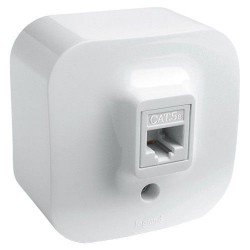 Розетка комп'ютерна RJ45 накладна, одинарна, біла, 782254 Legrand Quteo