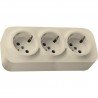 Розетка 3-ная с заземлением накладная, со шторками, слоновая кость, 782218 Legrand Quteo