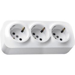 Розетка 3-ная с заземлением накладная, со шторками, белая, 782248 Legrand Quteo