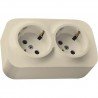 Розетка 2-ная с заземлением накладная, со шторками, слоновая кость, 782223 Legrand Quteo