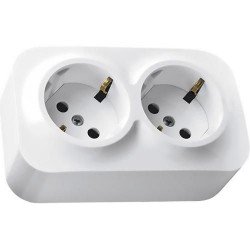 Розетка 2-а з заземленням накладна, зі шторками, біла, 782253 Legrand Quteo