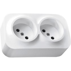 Розетка 2-а без заземлення накладна, без шторок, біла, 782242 Legrand Quteo