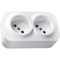 Розетка 2-а без заземлення накладна, без шторок, біла, 782242 Legrand Quteo