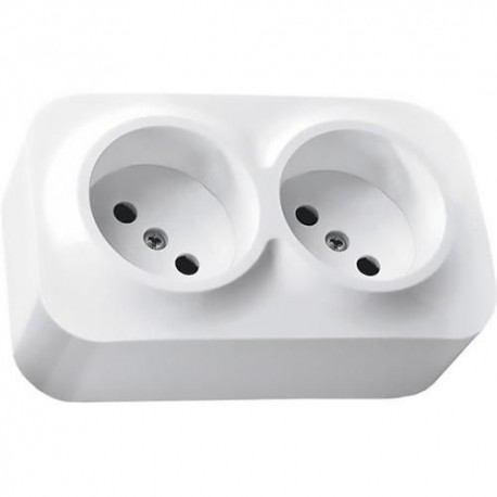 Розетка 2-а без заземлення накладна, без шторок, біла, 782242 Legrand Quteo