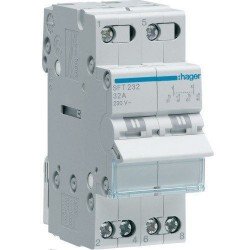 Переключатель перекидной ввода резерва 32А, 2 полюса, SFT232 Hager