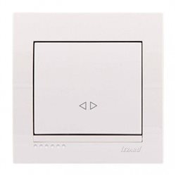 Выключатель промежуточный 1-клавишный цвет белый, Lezard Deriy 702-0202-107