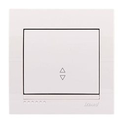 Выключатель проходной 1-клавишный цвет белый, Lezard Deriy 702-0202-105