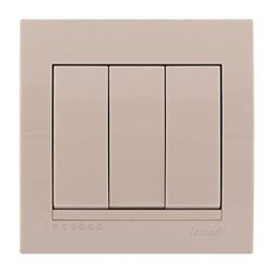 Выключатель тройной цвет кремовый, Lezard Deriy 702-0303-109