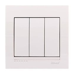 Выключатель тройной цвет белый, Lezard Deriy 702-0202-109