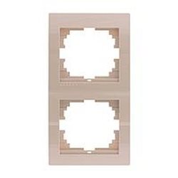 Рамка 2-я вертикальная цвет кремовый, Lezard Deriy 702-0300-152