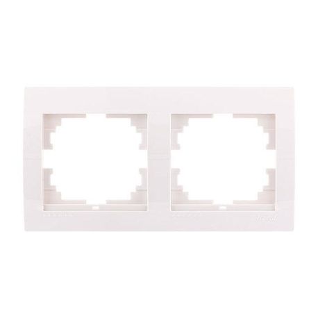 Рамка 2-я горизонтальная цвет белый, Lezard Deriy 702-0200-147