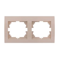 Рамка 2-я горизонтальная цвет кремовый, Lezard Deriy 702-0300-147