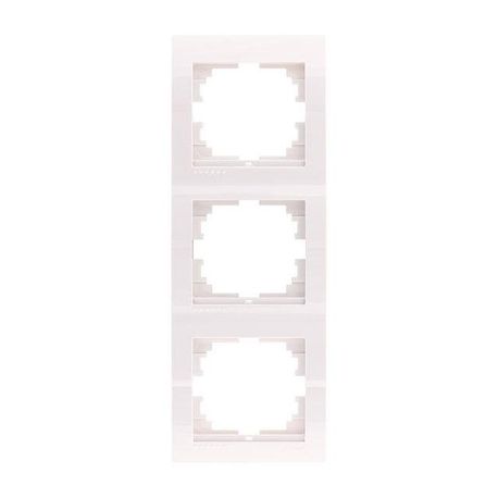 Рамка 3-я вертикальная цвет белый, Lezard Deriy 702-0200-153