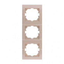 Рамка 3-я вертикальная цвет кремовый, Lezard Deriy 702-0300-153