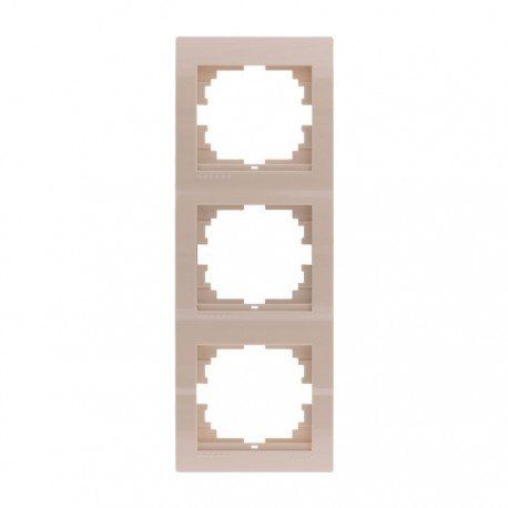 Рамка 3-на вертикальна колір кремовий, Lezard Deriy