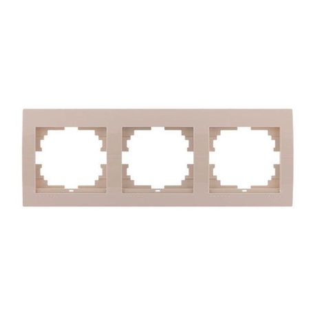 Рамка 3-я горизонтальная цвет кремовый, Lezard Deriy 702-0300-148