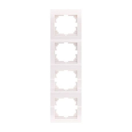 Рамка 4-я вертикальная цвет белый, Lezard Deriy 702-0200-154