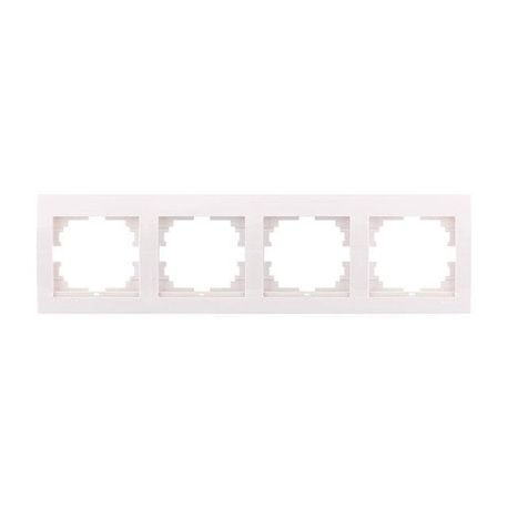 Рамка 4-я горизонтальная цвет белый, Lezard Deriy 702-0200-149