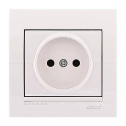 Розетка без заземления цвет белый, Lezard Deriy 702-0202-121B