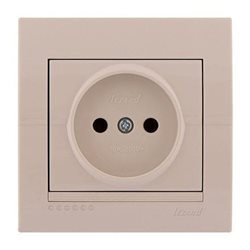 Розетка без заземлення колір кремовий, Lezard Deriy