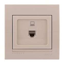 Розетка компьютерная цвет кремовый, Lezard Deriy 702-0303-139