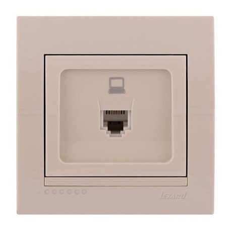 Розетка компьютерная цвет кремовый, Lezard Deriy 702-0303-139