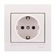 Розетка с заземлением цвет белый, Lezard Deriy 702-0202-122B