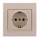 Розетка с заземлением цвет кремовый, Lezard Deriy 702-0303-122B
