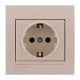Розетка с заземлением цвет кремовый, Lezard Deriy