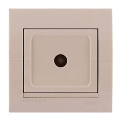 Розетка ТВ проходная цвет кремовый, Lezard Deriy 702-0303-129