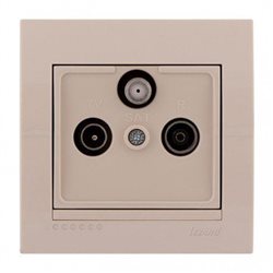 Розетка ТВ-Радіо-супутник кінцева колір кремовий, Lezard Deriy