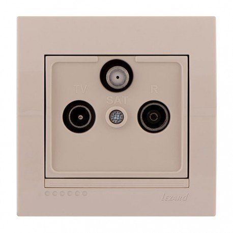 Розетка ТВ-Радио-спутник конечная цвет кремовый, Lezard Deriy 702-0303-135