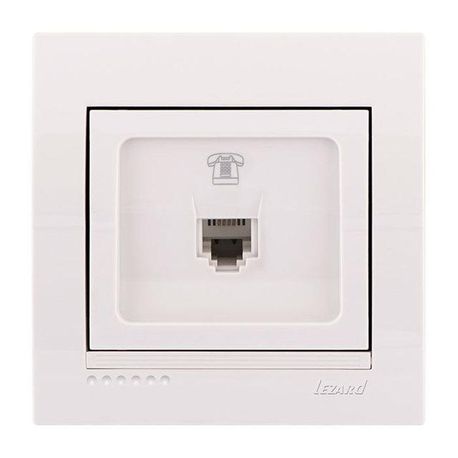 Розетка телефонная цвет белый, Lezard Deriy 702-0202-137