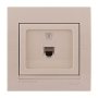 Розетка телефонная цвет кремовый, Lezard Deriy