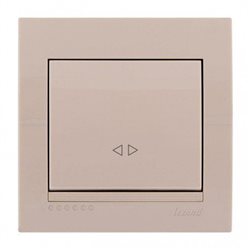 Вимикач проміжний 1-клавішний колір кремовий, Lezard Deriy