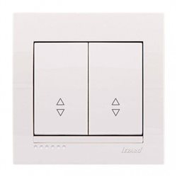 Вимикач прохідний 2-клавішний колір кремовий, Lezard Deriy
