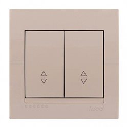 Вимикач прохідний 2-клавішний колір білий, Lezard Deriy