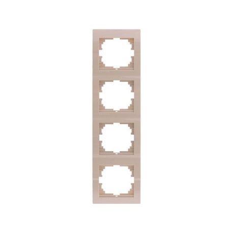 Рамка 4-я вертикальная цвет кремовый, Lezard Deriy 702-0300-154