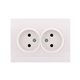 Розетка двойная без заземления цвет белый, Lezard Deriy