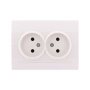 Розетка подвійна без заземлення колір білий, Lezard Deriy