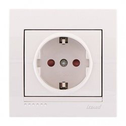 Розетка з захистом від дітей колір білий, Lezard Deriy