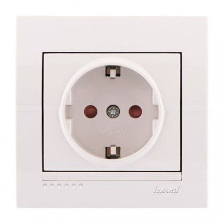 Розетка з захистом від дітей колір білий, Lezard Deriy
